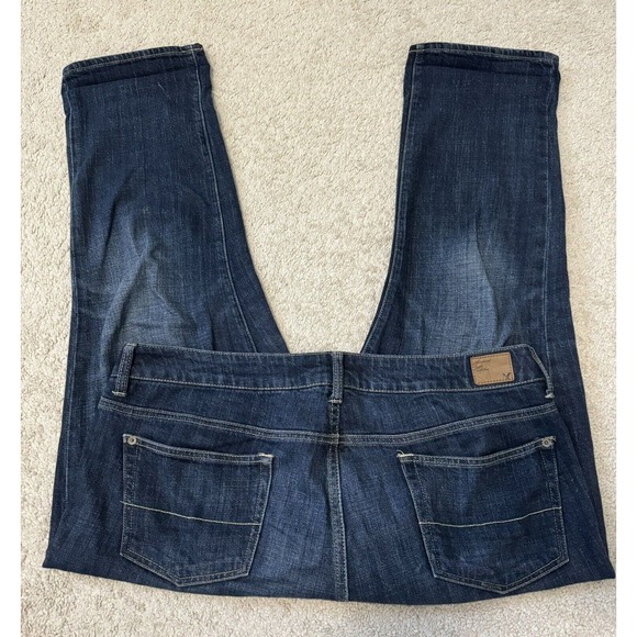 American Eagle Jeans Size 12 Dark Wash Boy Fit Mid-Rise Ankle Denim - Picture 3 of 11
